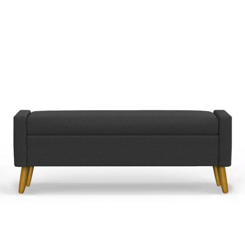 Recamier Bau Londres 1,20m Suede Preto - Clique Decor