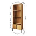 Ver imagem 4 de Cristaleira Hórus 4 Portas 3 Prateleiras MDF de 15mm Vidro de 4mm e Pés em Metal 69cm Nature Preto