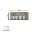 Ver imagem 3 de Módulo Cozinha Henn Connect Armário 80 C/ 1 Porta Basculante Duna/cristal