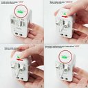 Ver imagem 4 de Adaptador Tomada Universal Padrão 150 Países Uk Europa Eua Asia Viagem Bivolt 110/220 Bivolt Aio
