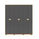 Ver imagem 5 de Guarda-roupa Noronha com Maleiro Interno 6 Portas 4 Gavetas Nature/alasca 100% Mdf - Vila Rica