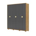 Ver imagem 4 de Guarda-roupa Noronha com Maleiro Interno 6 Portas 4 Gavetas Nature/alasca 100% Mdf - Vila Rica