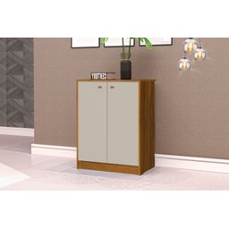 Conjunto e 1 Mesa Escrivaninha e 1 Armário Balcão Office Escritório Offwhite com Nature- Rede Móvei - 2