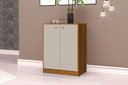 Ver imagem 2 de Conjunto e 1 Mesa Escrivaninha e 1 Armário Balcão Office Escritório Offwhite com Nature- Rede Móvei