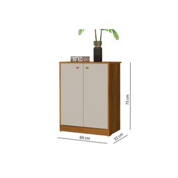 Conjunto e 1 Mesa Escrivaninha e 1 Armário Balcão Office Escritório Offwhite com Nature- Rede Móvei - 5