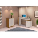 Ver imagem 1 de Conjunto e 1 Mesa Escrivaninha e 1 Armário Balcão Office Escritório Offwhite com Nature- Rede Móvei