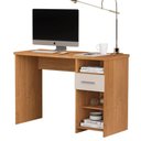 Ver imagem 3 de Escrivaninha Retangular Fidji Nature Off White 1 Gaveta MDP 108cm Germai Móveis