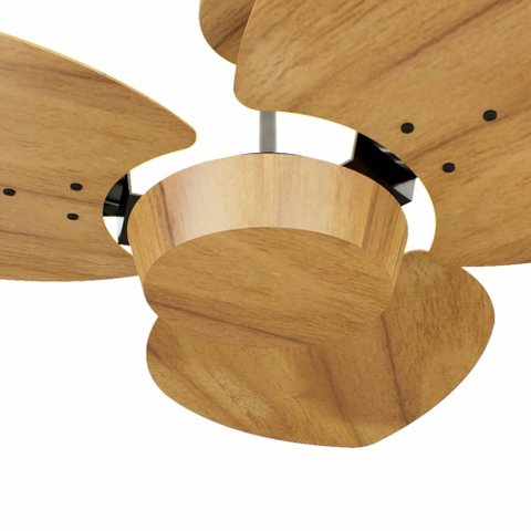 Ventilador de Teto Com Controle Remoto Natuvent Dahlia No Light 3 Pás Madeira Freijó 220v