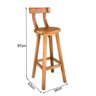 Kit 6 Banquetas Altas de Madeira com Encosto Ideal para Bares e Restaurantes Natural - 3