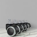 Ver imagem 3 de Kit 5 Rodinhas Cadeira Escritório Luvinco Antirisco Rodízio Resistente Silicone Pu