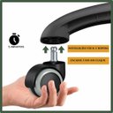 Ver imagem 4 de Kit 5 Rodinhas Cadeira Escritório Luvinco Antirisco Rodízio Resistente Silicone Pu