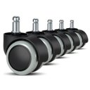 Ver imagem 1 de Kit 5 Rodinhas Cadeira Escritório Luvinco Antirisco Rodízio Resistente Silicone Pu