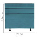 Ver imagem 3 de Cabeceira Estofada Cama Box King 195cm Argentina Corino Azul Turquesa- Mabe Magazine