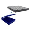 Cama Box Baú Casal 138 Tecido Sintético Azul com Colchão de Espuma - D33 Ortobom Iso 100 60x138x188 - 1