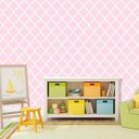 Ver imagem 2 de Papel de Parede Infantil Rosa Geométrico+ Cola Inclusa