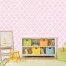 Papel de Parede Infantil Rosa Grade + Cola | 181126 - 2