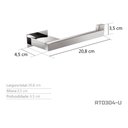 Ver imagem 2 de Toalheiro de Rosto Unilateral - Kromus Rt0304-u