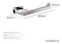 Ver imagem 2 de Toalheiro de Rosto Unilateral - Kromus Rt0304-u