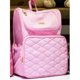 Mochila Bolsa Maternidade Impermeável Enxoval Bebê Original Mithi Rosa Claro - 2