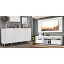 Ver imagem 2 de Conjunto Sala de Estar Rack + Painel TV 65" e Aparador Retrô Sofia Multimóveis Branco/Natural