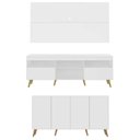 Ver imagem 6 de Conjunto Sala de Estar Rack + Painel TV 65" e Aparador Retrô Sofia Multimóveis Branco/Natural