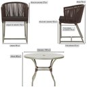 Ver imagem 2 de Mesa com 4 Cadeiras de Jantar Roma 100cm e Noronha em Aluminío Fendi Corda Nautica Estofado 9 Trama