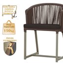 Ver imagem 4 de Mesa com 4 Cadeiras de Jantar Roma 100cm e Noronha em Aluminío Fendi Corda Nautica Estofado 9 Trama