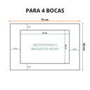 Ver imagem 2 de Tampo Mdp de 75 Cm para Cooktop com Recorte de 4 Bocas Preto