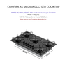 Tampo Mdp de 75 Cm para Cooktop com Recorte de 4 Bocas Preto - 3