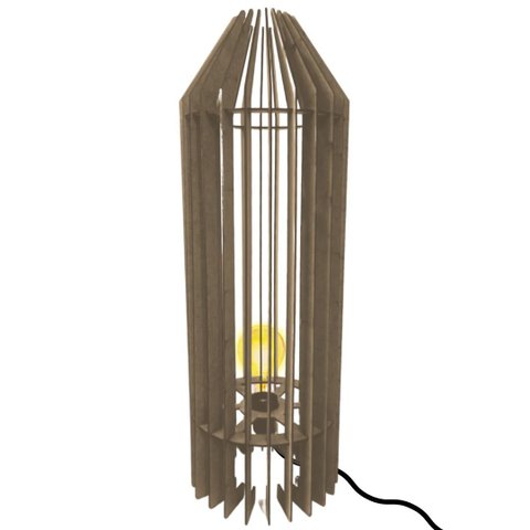 Luminária de Chão MDF PENEDO:Marrom/Kit com 2 - 75x20cm e 60x20cm