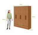Ver imagem 2 de Guarda-Roupas 6 Portas 4 Gavetas com Pés sem Espelho Zeus - Lp - Rei de Casa Amendoa Clean