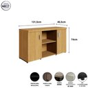 Ver imagem 3 de Armário Baixo Credence 131,5cm 40mm 2 Portas com Chave e Prateleiras Cor:Carvalho Xingu