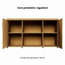 Ver imagem 4 de Armário Baixo Credence 131,5cm 40mm 2 Portas com Chave e Prateleiras Cor:Carvalho Xingu