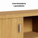 Ver imagem 5 de Armário Baixo Credence 131,5cm 40mm 2 Portas com Chave e Prateleiras Cor:Carvalho Xingu