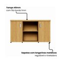 Ver imagem 6 de Armário Baixo Credence 131,5cm 40mm 2 Portas com Chave e Prateleiras Cor:Carvalho Xingu