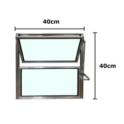 Vitrô Basculante Janela Banheiro Alumínio Vidro Boreal 40x40 - 2
