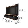 Rack com Painel Vivare 180cm Wood Black/Freijo-Germai Móveis - 3