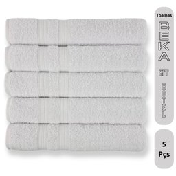 Kit 5 Toalhas de Banho para Hoteis Super Grossa Felpuda e Macias 100% Algodão Beka Luxo Branco - 3