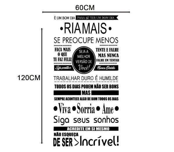 Adesivo de parede Frase Nunca Desista de Tentar