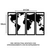 Conjunto 4 Placas Quadros Decorativos Mapa Mundi MDF - 2