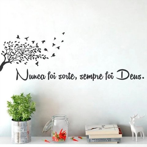 Adesivo Decorativo De Parede Quarto Sala Frase Arvore Deus
