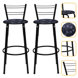 Kit 2 Banquetas para Balcão Bancada Cozinha Bistrô Ilhas Gourmet Bares Banco Flórida Preta - 1