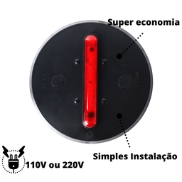 EcoLight Luminária Econômica - Base Preta Vermelho - 220V - 2