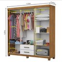 Ver mais imagens de Guarda Roupa Casal A22 6 Portas 2 Gavetas Com Espelho Carioca Móveis