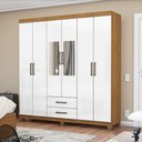 Ver imagem 2 de Guarda Roupa Casal A22 6 Portas 2 Gavetas Com Espelho Carioca Móveis