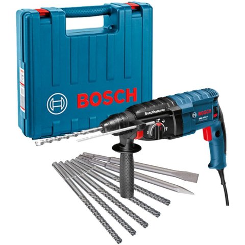 Martelete Perfurador de 820 Watts 220 Volts Rompedor Sds Plus Gbh 2-24 D com Maleta e 7 Peças - 0615
