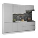 Ver imagem 3 de Armário de Cozinha Completa 100% MDF 260cm Frentes Branco Brilho Acordes Madesa 01