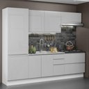 Ver imagem 1 de Armário de Cozinha Completa 100% MDF 260cm Frentes Branco Brilho Acordes Madesa 01