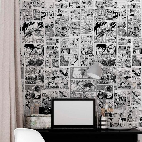 Papel de Parede Adesivo Autocolante Mangá Anime Naruto Akatsuki Quarto 1m x  50cm - Desconto no Preço