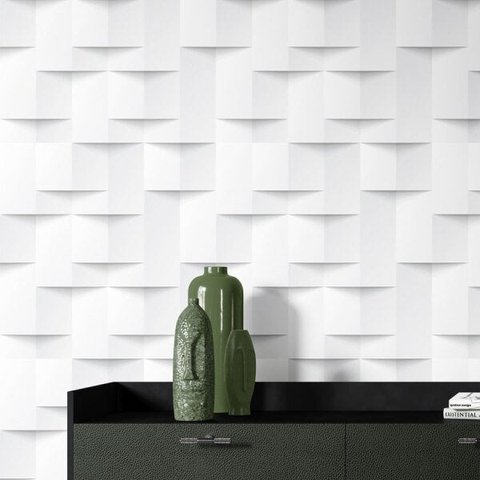 Papel De Parede Adesivo Autocolante Efeito 3D Abstrato Geometrico